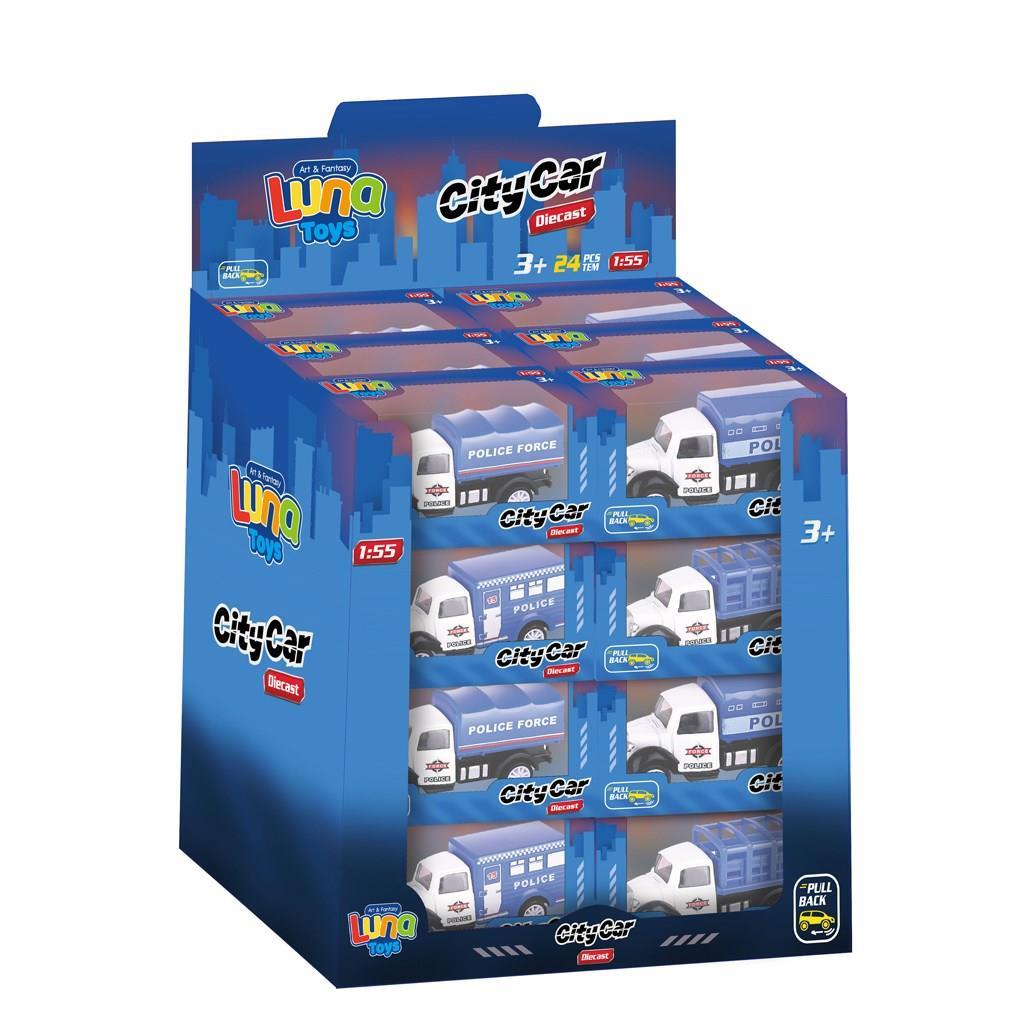 Όχημα Αστυνομικό Φορτηγό Pull Back Luna Toys 1:55 Μεταλλικό 12x4