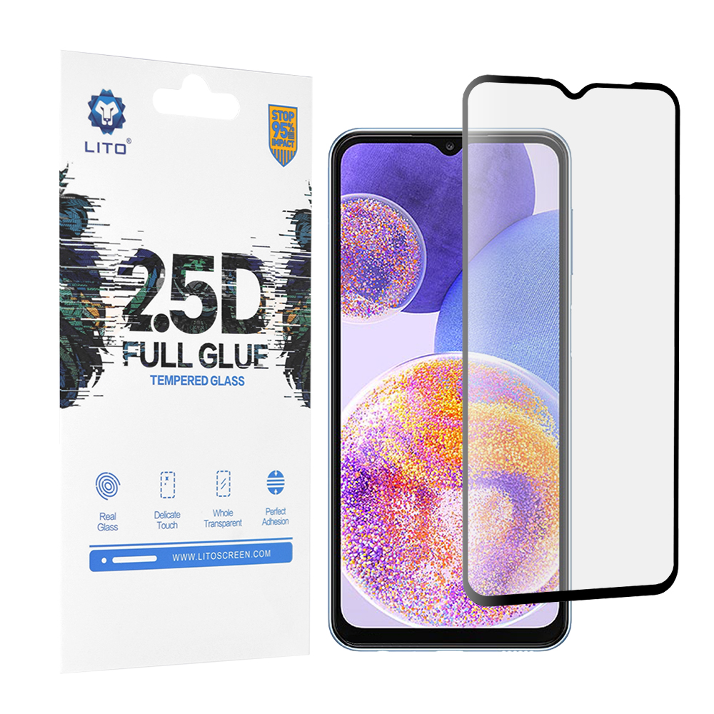 Lito - 2.5D FullGlue Glass - Samsung Galaxy A13 4G / M13 4G / A23 4G / A23 5G / F23 5G / M23 5G / M33 5G / F13 - Black