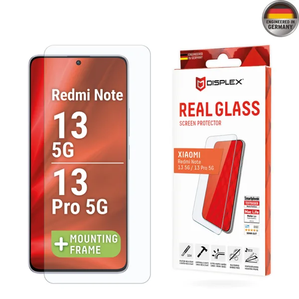 Displex - Premium Real Glass 2D - Xiaomi Redmi Note 13 5G / Note 13 Pro 5G / Poco X6 - Clear