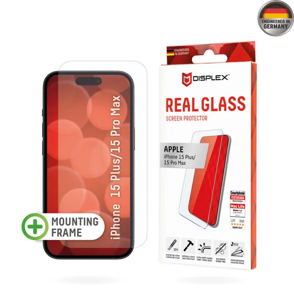 Displex - Premium Real Glass 2D - iPhone 15 Plus / iPhone 15 Pro Max - Clear