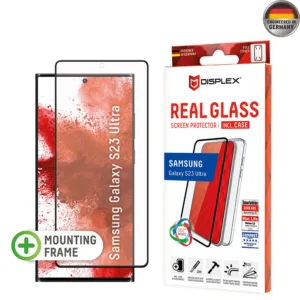 Displex - Premium [Pack] Real Glass 3D + Case - Samsung Galaxy S23 Ultra - Clear