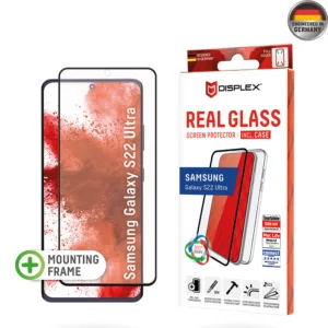 Displex - Premium [Pack] Real Glass 3D + Case - Samsung Galaxy S22 Ultra 5G - Clear