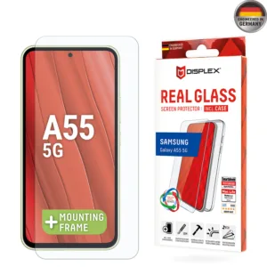 Displex - Premium [Pack] Real Glass + Case - Samsung Galaxy A55 5G - Clear