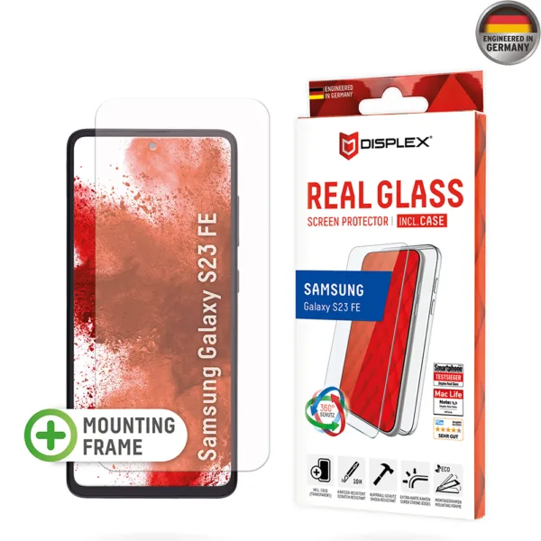 Displex - Premium [Pack] Real Glass + Case - Samsung Galaxy S23 FE - Clear