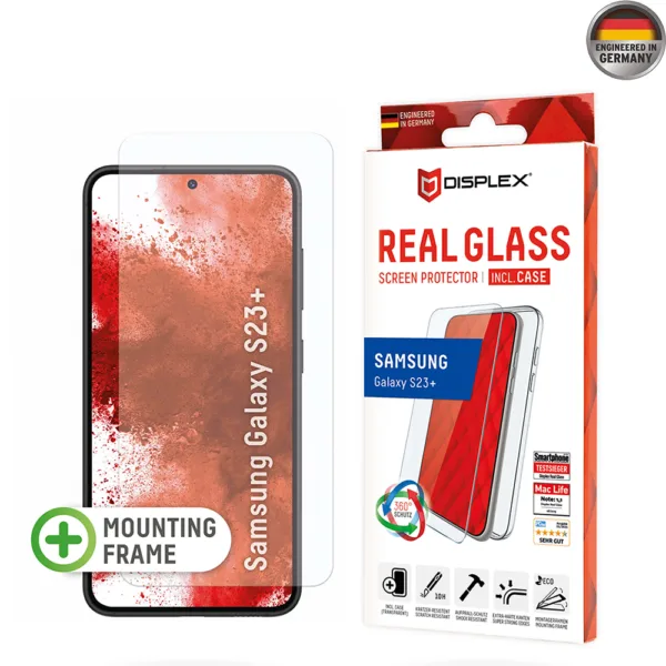 Displex - Premium [Pack] Real Glass + Case - Samsung Galaxy S23 Plus - Clear