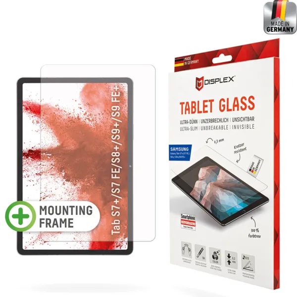 Displex - Premium Tablet FlexiGlass - Samsung Galaxy Tab S7 Plus / S7 FE / S8 Plus / S9 Plus / S9 FE Plus / S10 Plus - Clear