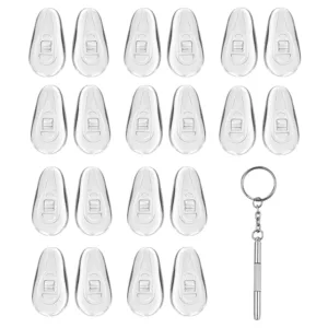 Techsuit - [Pack] Glasses Screwdriver with 10 Pairs of Silicone Nose Pads (ST1) - from Metal