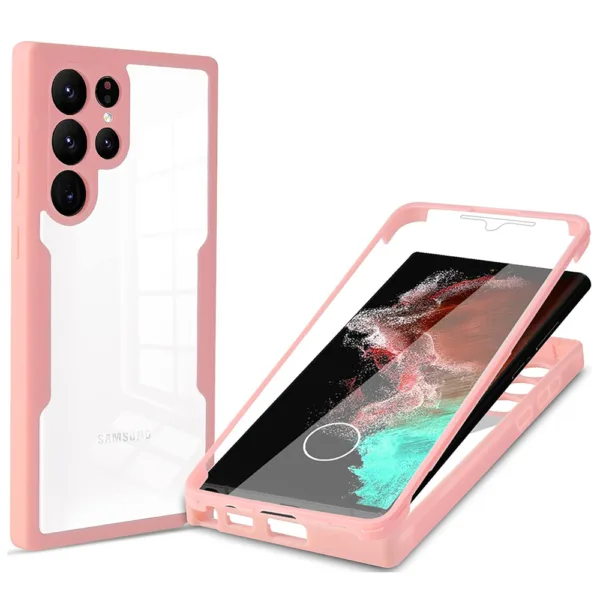 Techsuit - ColorVerse 360 Series + Screen Protector - Samsung Galaxy S23 Ultra - Pink