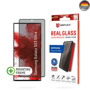 Displex - Premium Real Glass Privacy Full Cover 3D - Samsung Galaxy S23 Ultra - Black