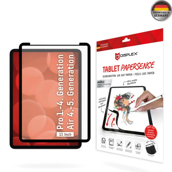 Displex - Premium Tablet PaperSense - iPad Air 4 / 5 (2020 / 2022) / iPad Pro 11 (2018 / 2020 / 2021 / 2022) - Black