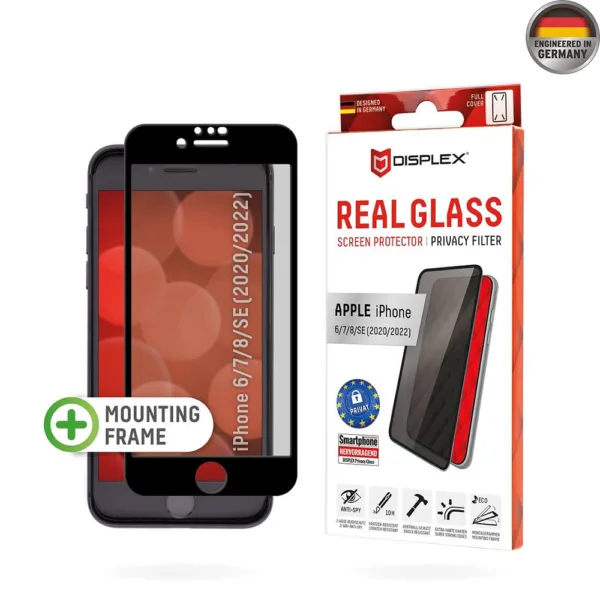 Displex - Premium Real Glass Privacy Full Cover - iPhone 6 / 6S / 7 / 8 / SE 2