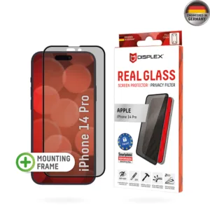 Displex - Premium Real Glass Privacy Full Cover - iPhone 14 Pro - Black