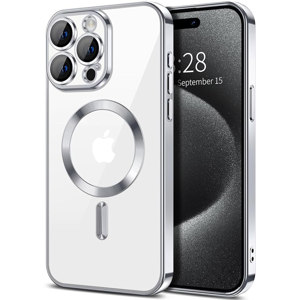 Techsuit - Luxury Crystal MagSafe - iPhone 15 Pro Max - Silver