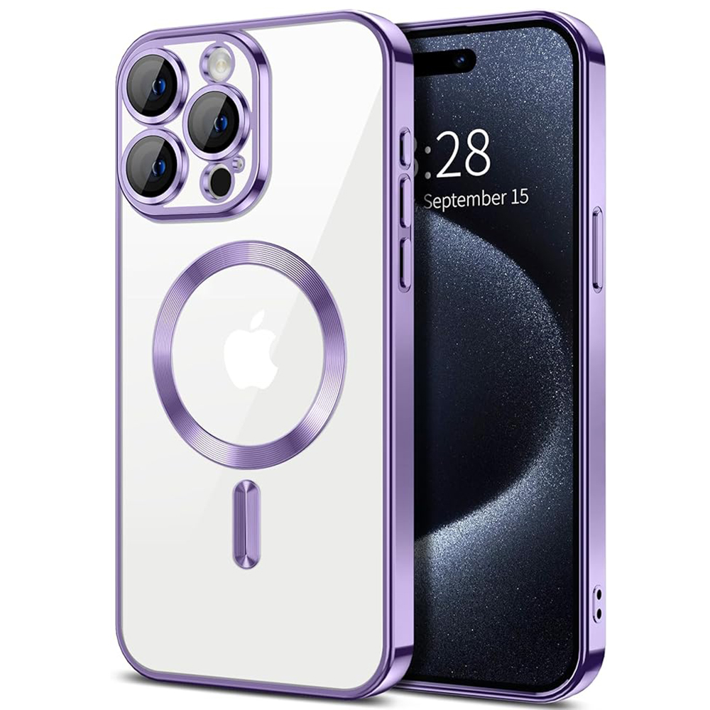 Techsuit - Luxury Crystal MagSafe - iPhone 15 Pro - Light Purple