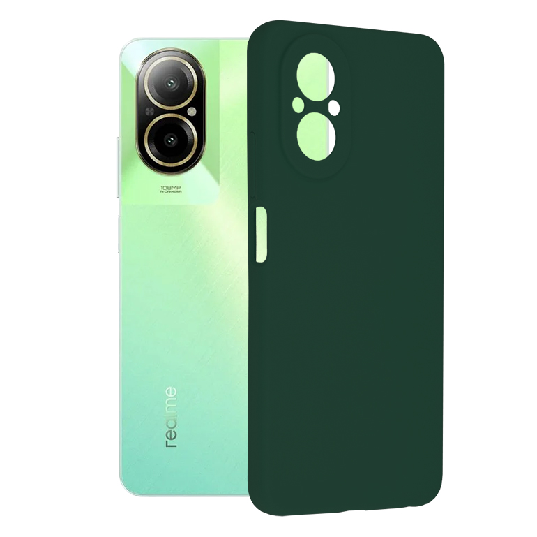 Techsuit - Soft Edge Silicone - Realme C67 4G - Dark Green