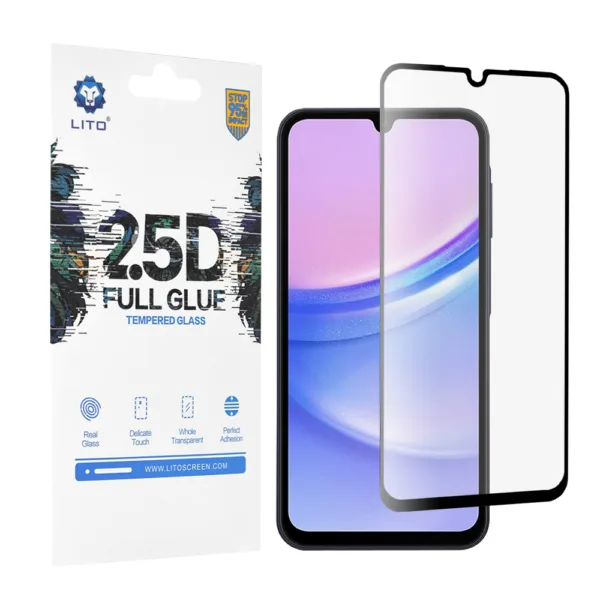 Lito - 2.5D FullGlue Glass - Samsung Galaxy A15 4G / A15 5G / M15 - Black