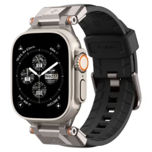 Spigen - DuraPro Armor PU - Apple Watch 1/2/3/4/5/6/7/8/9/10/SE/SE 2/Ultra/Ultra 2 (42/44/45/46/49mm) - Black