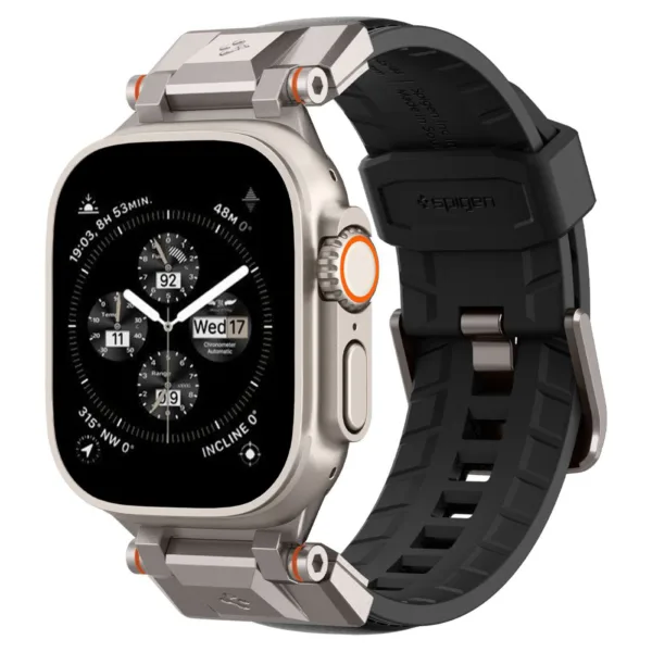 Spigen - DuraPro Armor PU - Apple Watch 1/2/3/4/5/6/7/8/9/10/SE/SE 2/Ultra/Ultra 2 (42/44/45/46/49mm) - Black