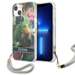 Guess GUHCP13SHFLSB iPhone 13 mini 5.4" blue/blue hardcase Flower Strap