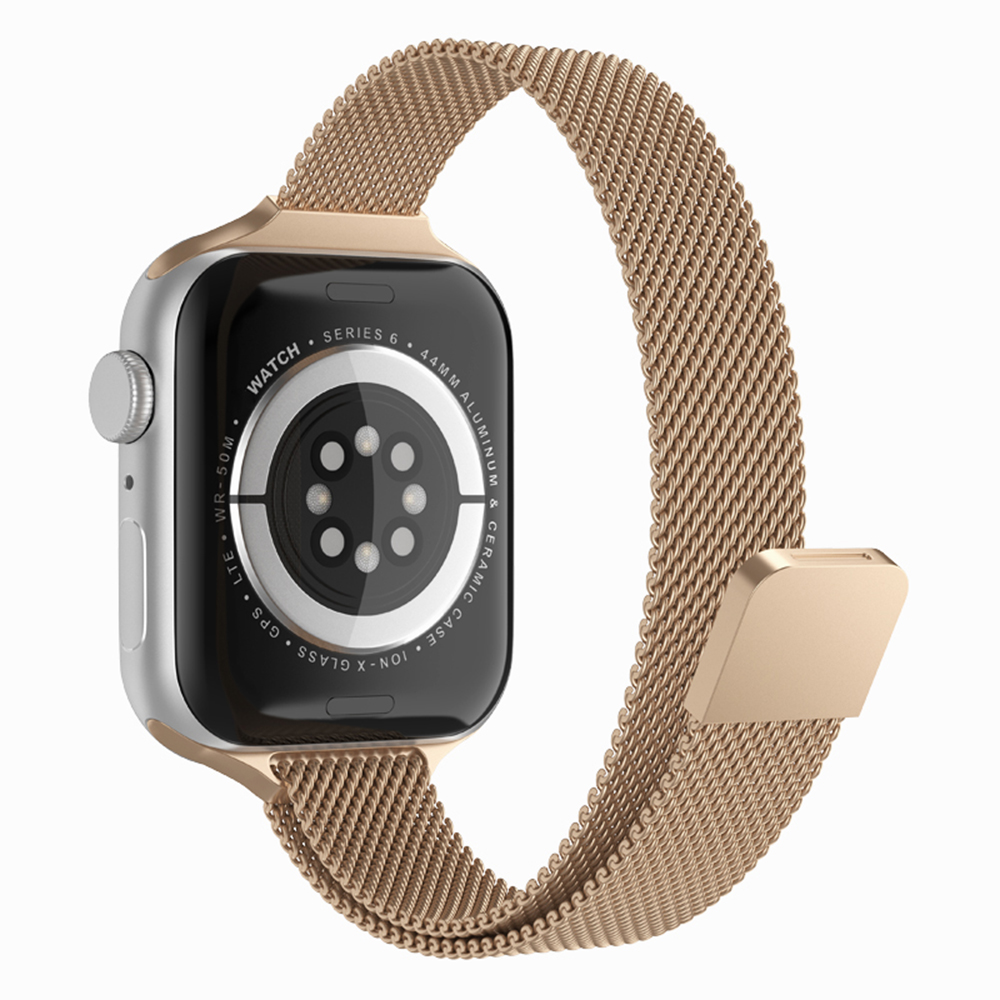 Techsuit - Watchband (W034) - Apple Watch 1/2/3/4/5/6/7/8/9/10/SE/SE 2/Ultra/Ultra 2 (42/44/45/46/49mm) - Gold