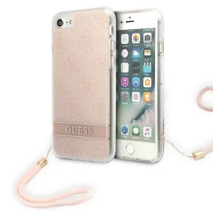 Guess GUOHCI8H4STP iPhone SE 2022 / SE 2020 / 7/ 8 pink/pink hardcase 4G Print Strap