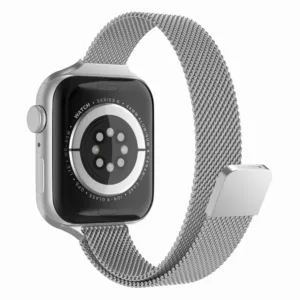 Techsuit - Watchband (W034) - Apple Watch 1/2/3/4/5/6/7/8/9/10/SE/SE 2/Ultra/Ultra 2 (42/44/45/46/49mm) - Silver