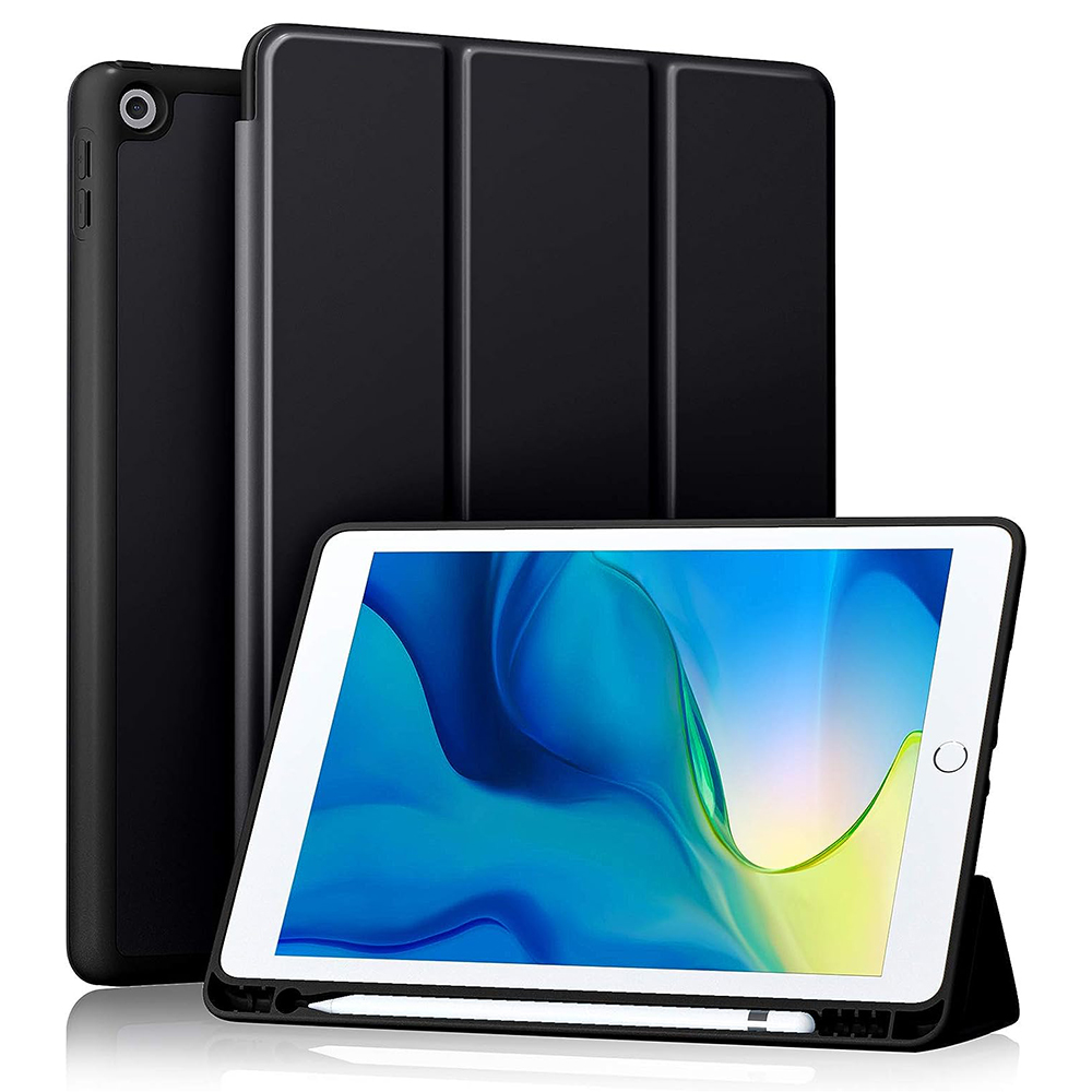 Techsuit - Flex Trifold (with Pencil Holder) - iPad 10.2 (2019 / 2020 / 2021) - Black