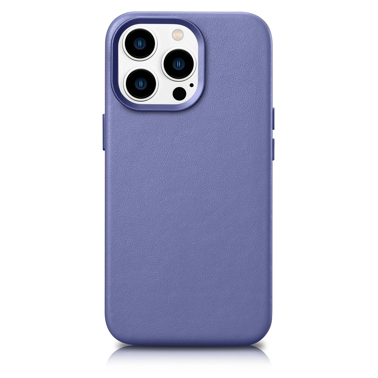 iCarer Case Leather Cover Genuine Leather Case for iPhone 14 Pro Max Light Purple (WMI14220708-LP) (MagSafe Compatible)