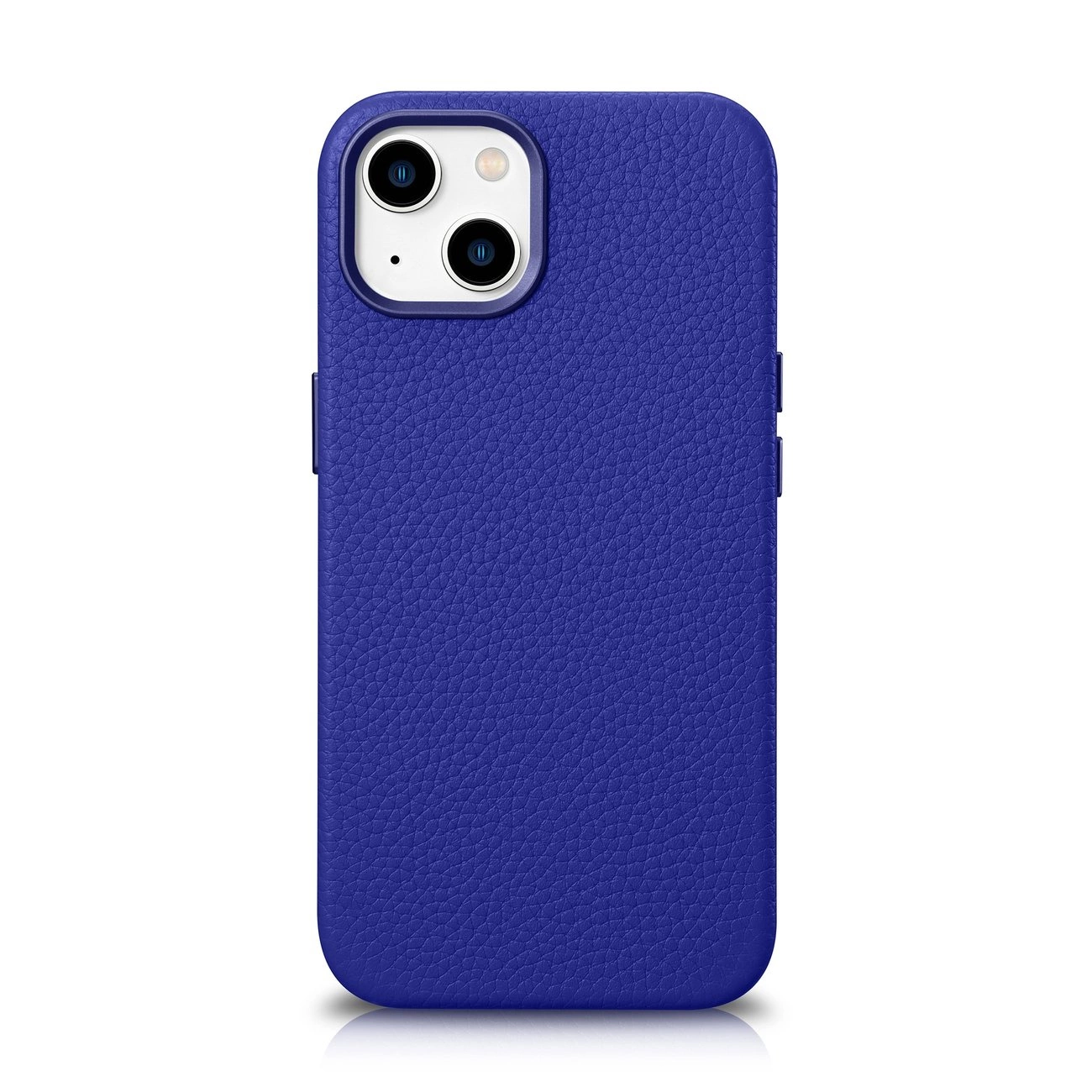 iCarer Litchi Premium Leather Case iPhone 14 Magnetic Leather Case with MagSafe Dark Blue (WMI14220709-DB)