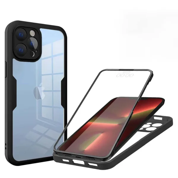 Techsuit - ColorVerse 360 Series + Screen Protector - iPhone 13 Pro - Black