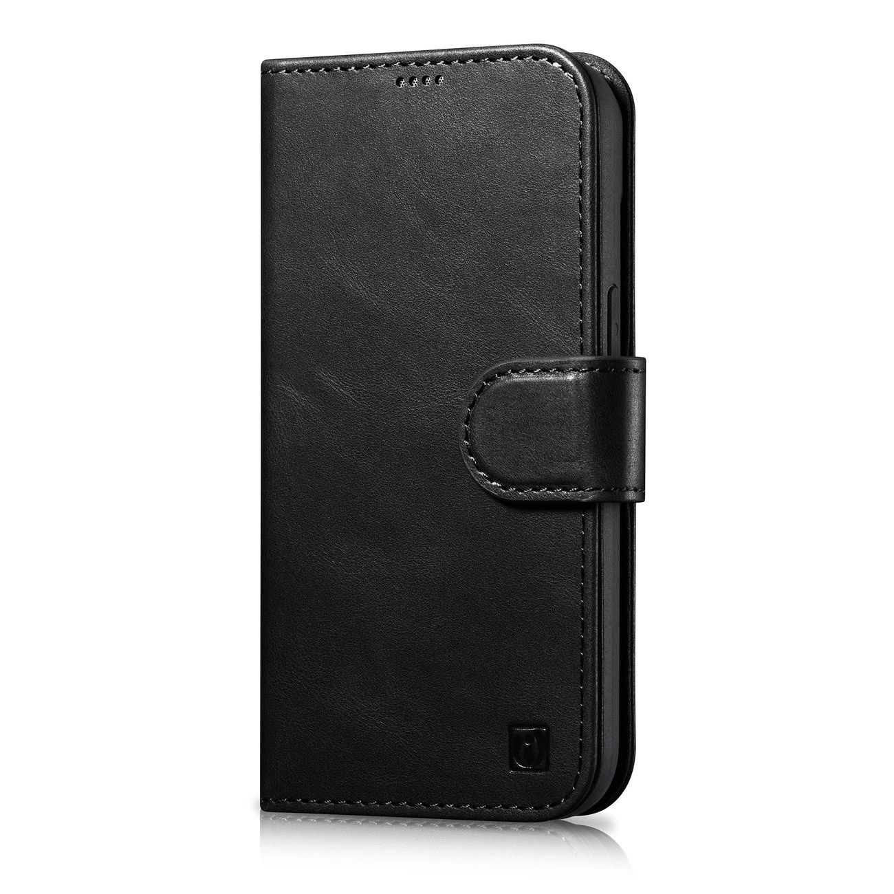 iCarer Oil Wax Wallet Case 2in1 Case iPhone 14 Leather Flip Cover Anti-RFID black (WMI14220721-BK)