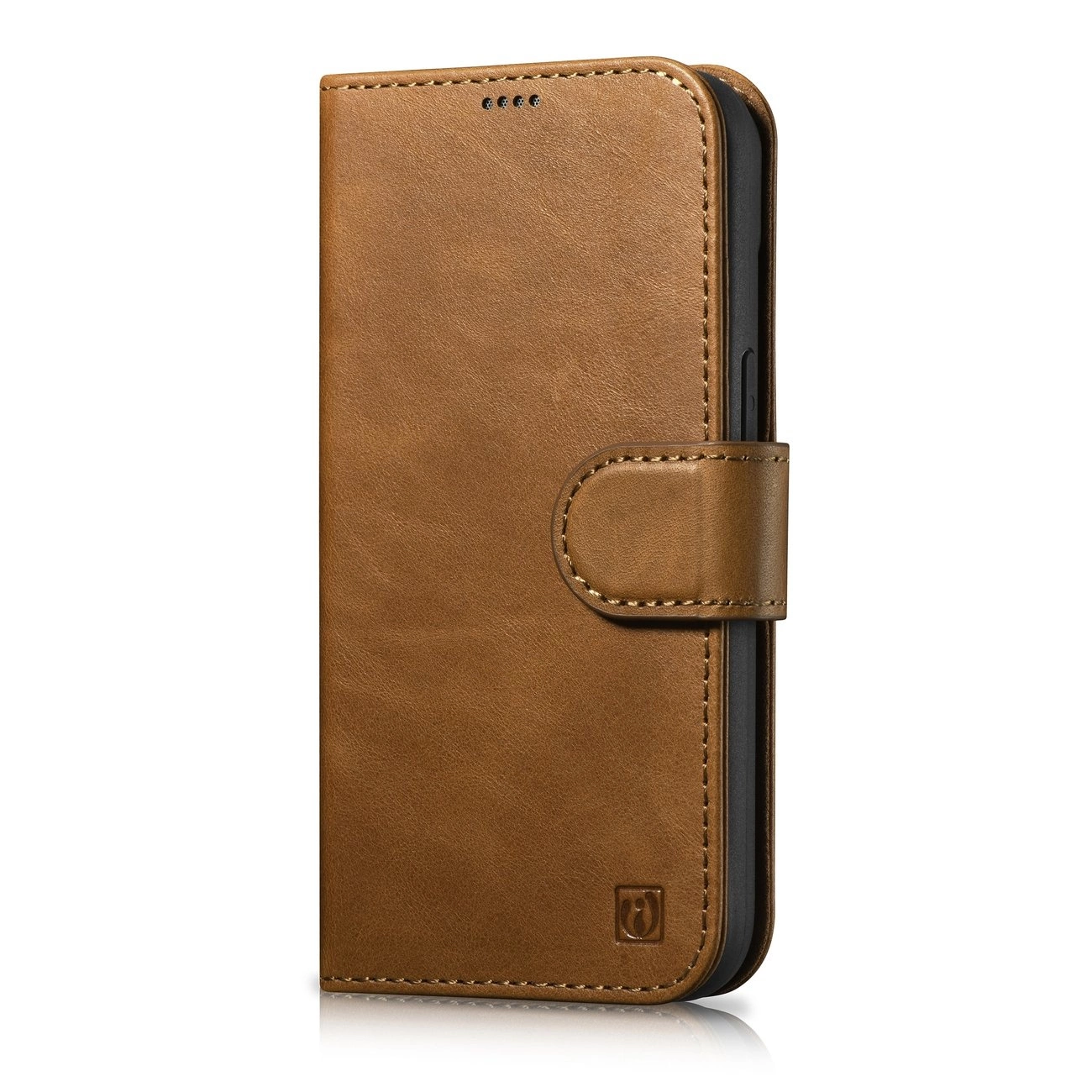 iCarer Oil Wax Wallet Case 2in1 Case iPhone 14 Leather Flip Cover Anti-RFID brown (WMI14220721-TN)