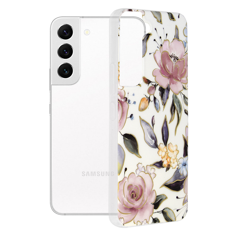 Techsuit - Marble Series - Samsung Galaxy S22 - Chloe White