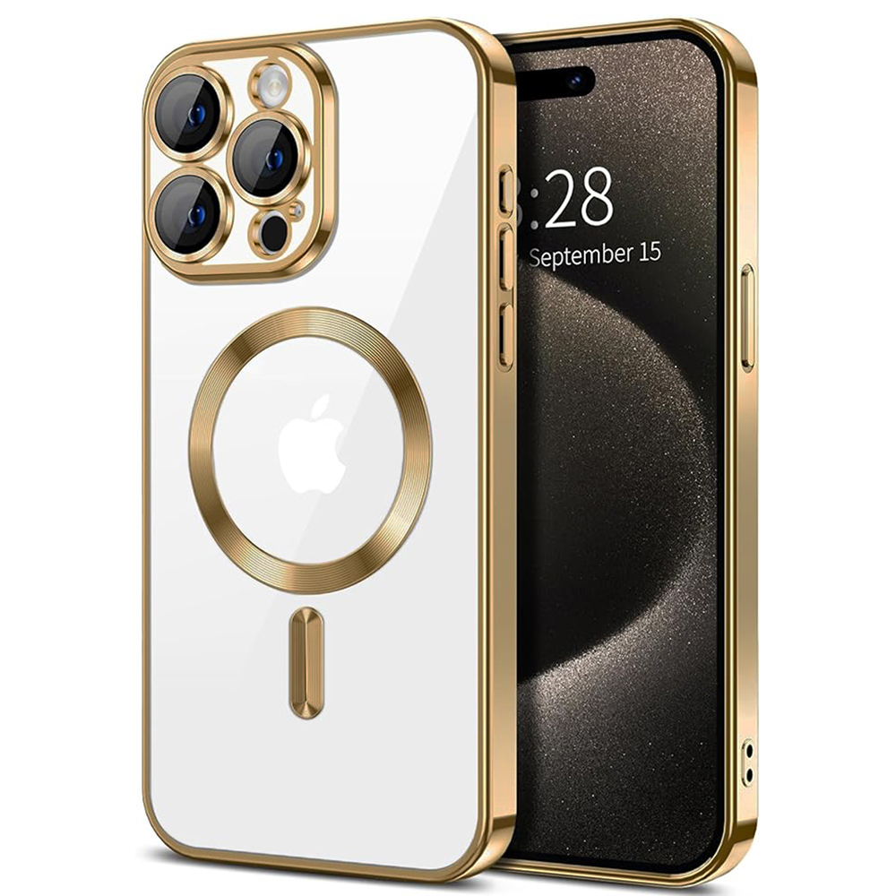 Techsuit - Luxury Crystal MagSafe - iPhone 15 Pro - Gold