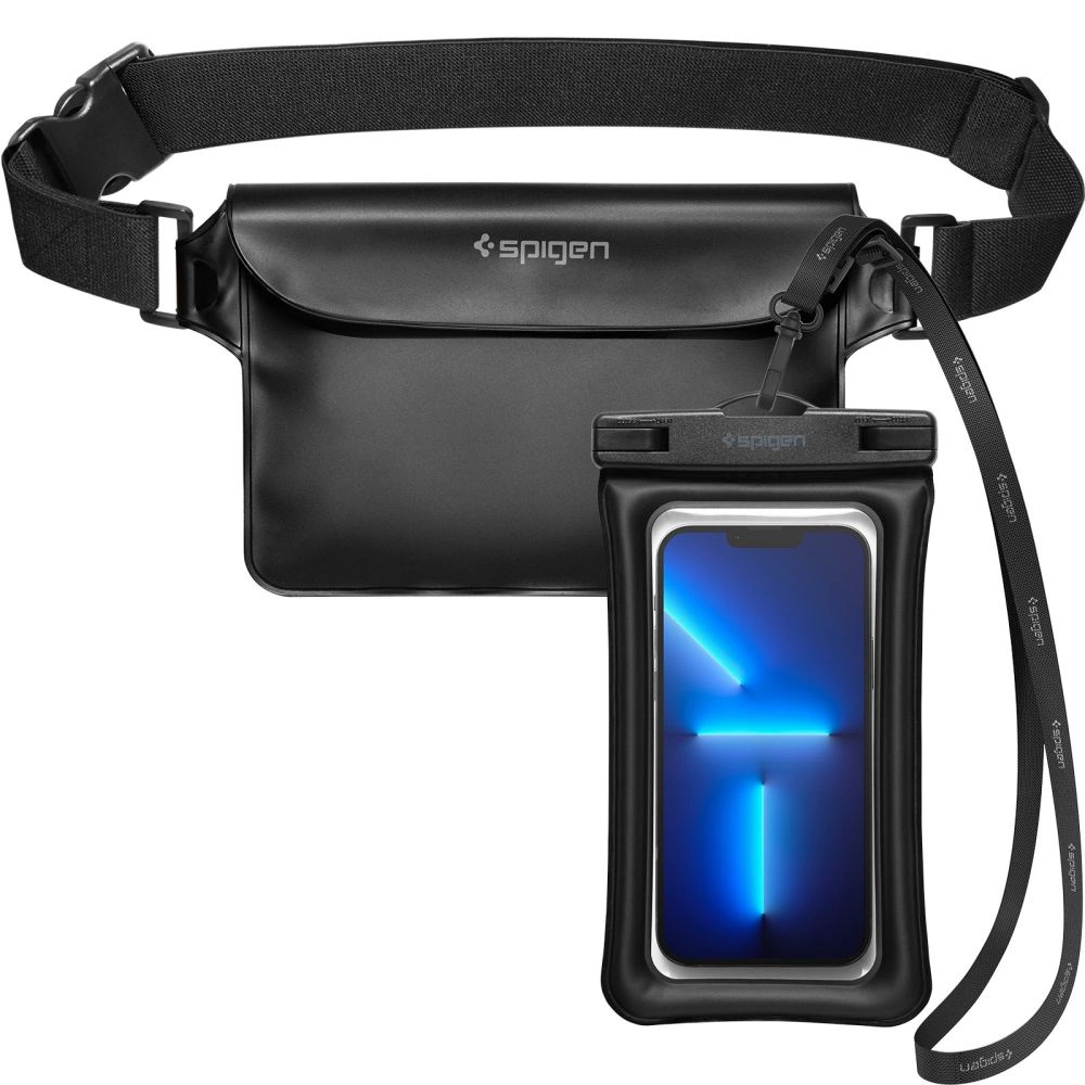 Spigen Aqua Shield A621 Waterproof Hip Bag + Floating Case - Black