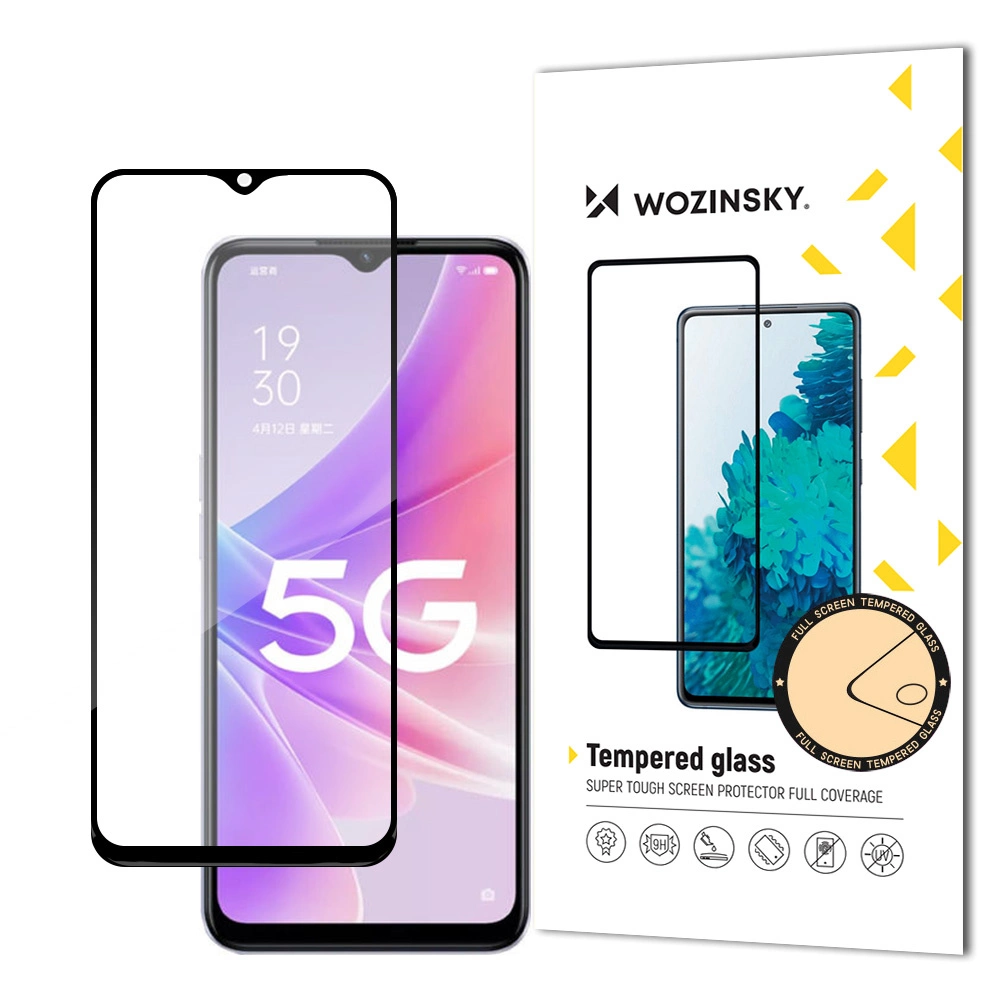 Wozinsky Super Durable Full Glue Tempered Glass Full Screen With Frame Case Friendly Realme Narzo 50 Black