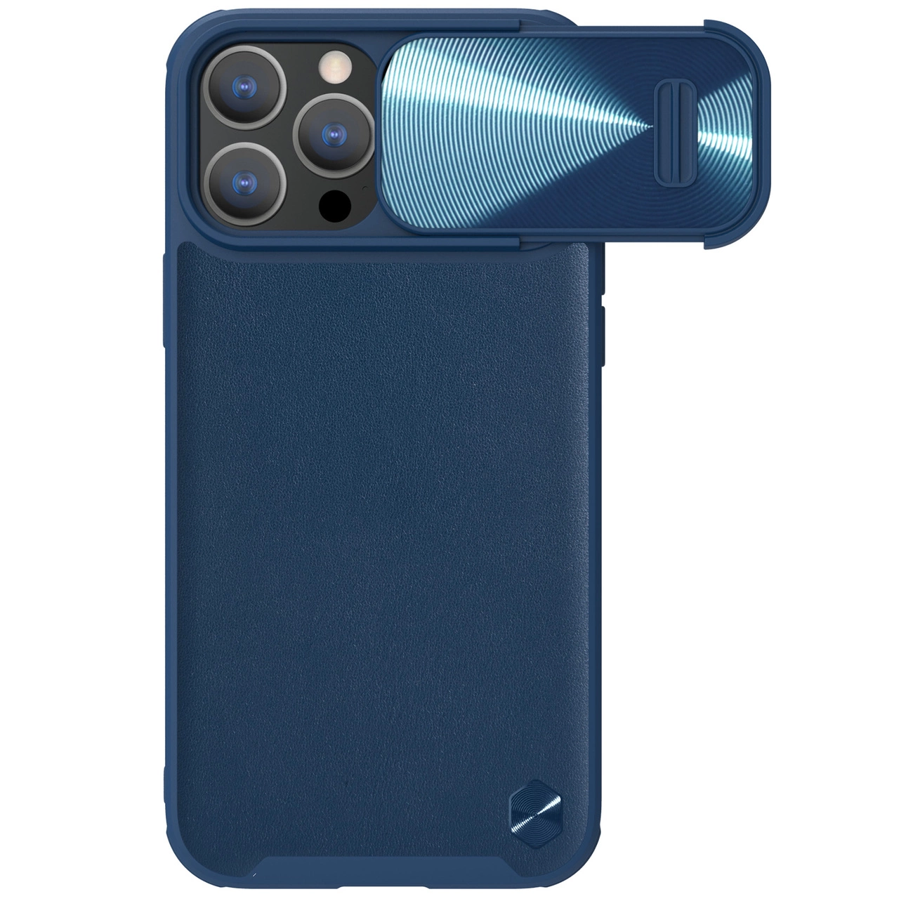 Nillkin CamShield Leather S Case iPhone 14 Pro case with camera cover blue