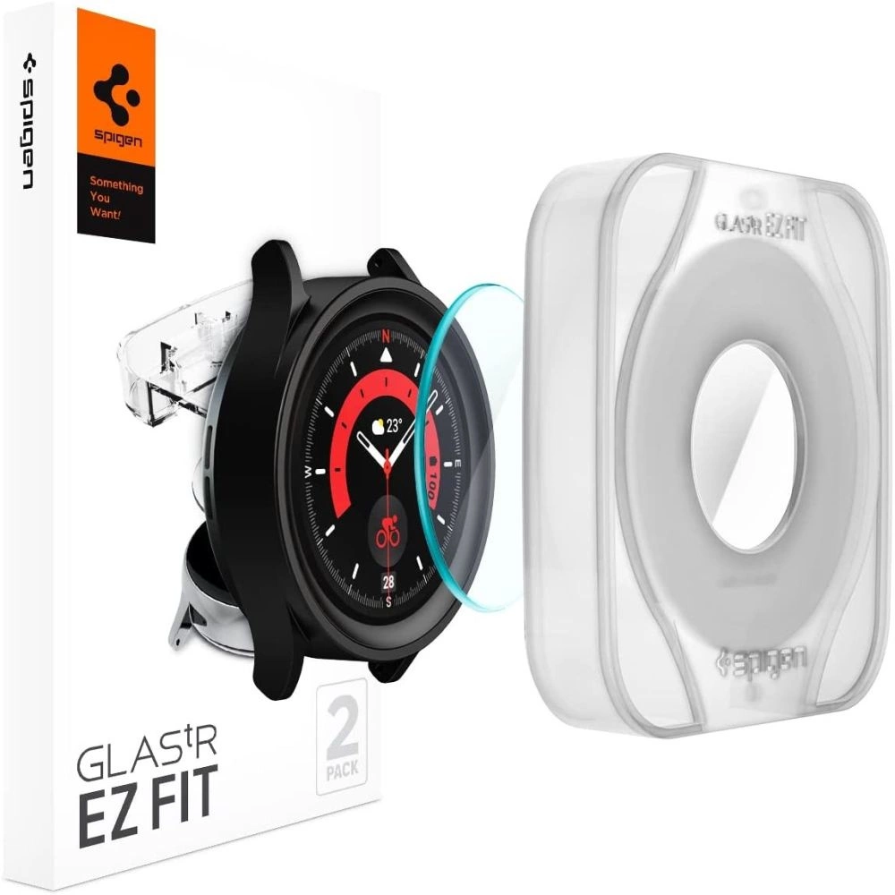 Spigen Glas.tR EZ Fit Tempered Glass for Samsung Galaxy Watch 5 Pro (45 mm) - 2 pcs.