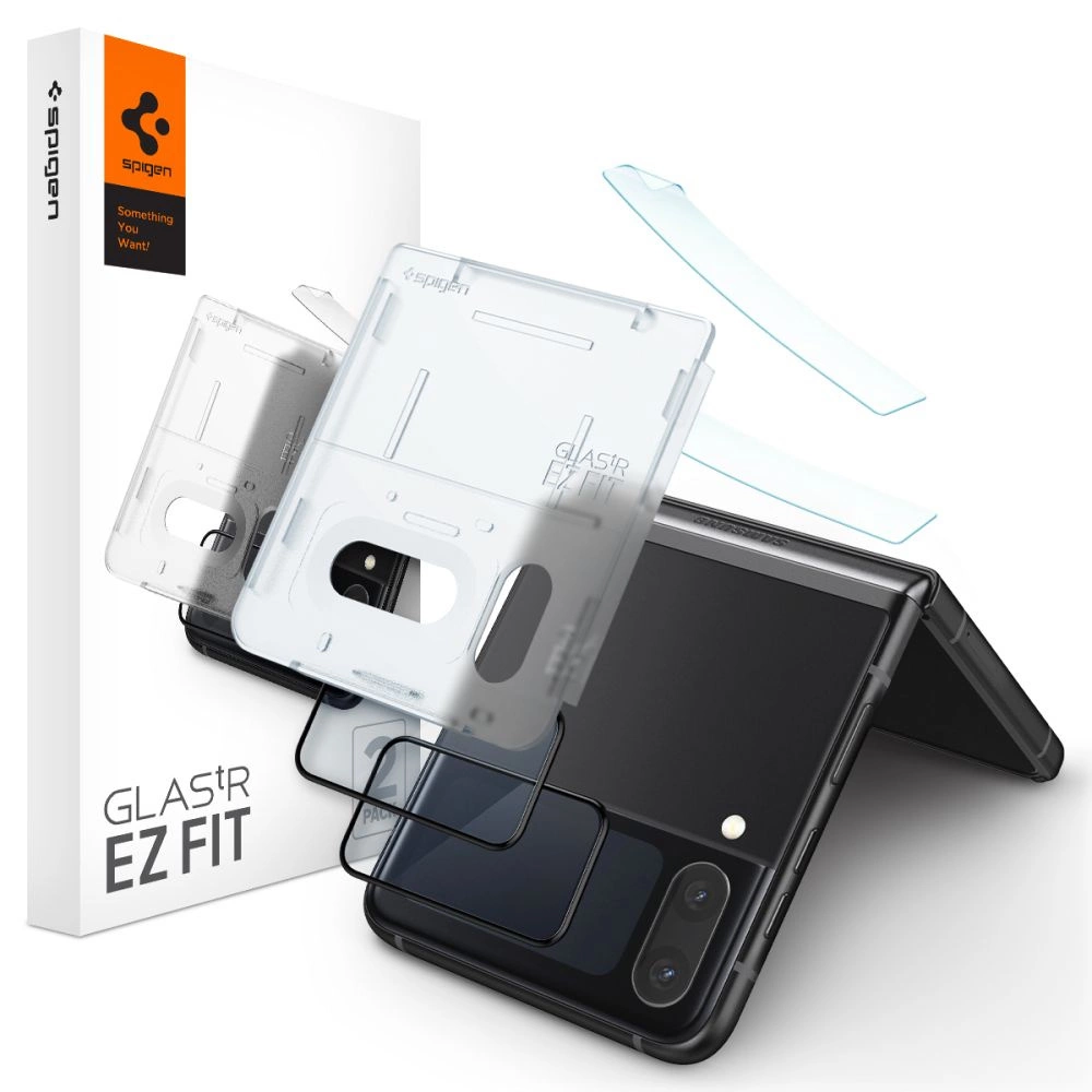 Spigen Glas.tR EZ Fit FC Tempered Glass with Hinge Film for Samsung Galaxy Z Flip 4 - Black 2 pcs.