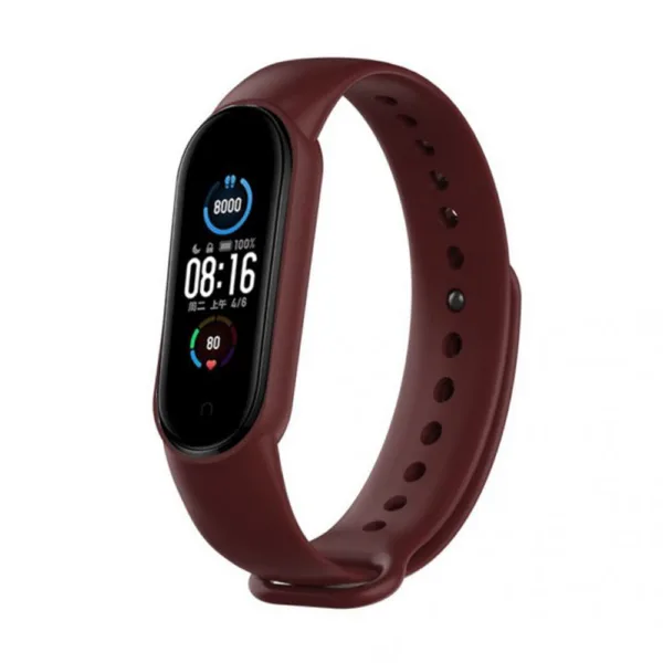 Techsuit - Watchband (W013) - Xiaomi Mi Band 5 / 5 NFC / 6 / 6 NFC / Amazfit Band 5 - Dark Red