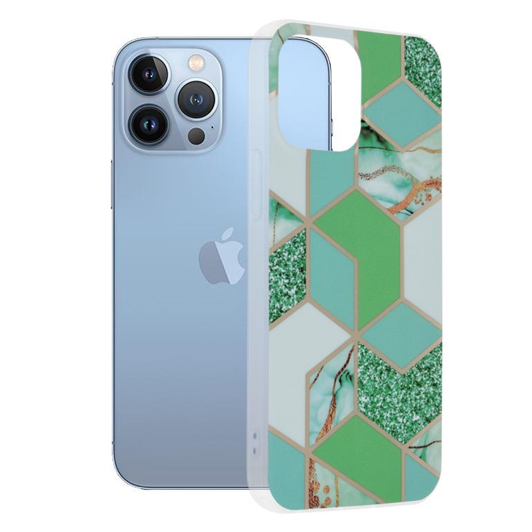 Techsuit - Marble Series - iPhone 13 Pro Max - Green Hex