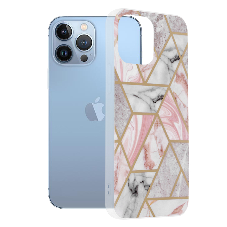 Techsuit - Marble Series - iPhone 13 Pro Max - Pink Hex