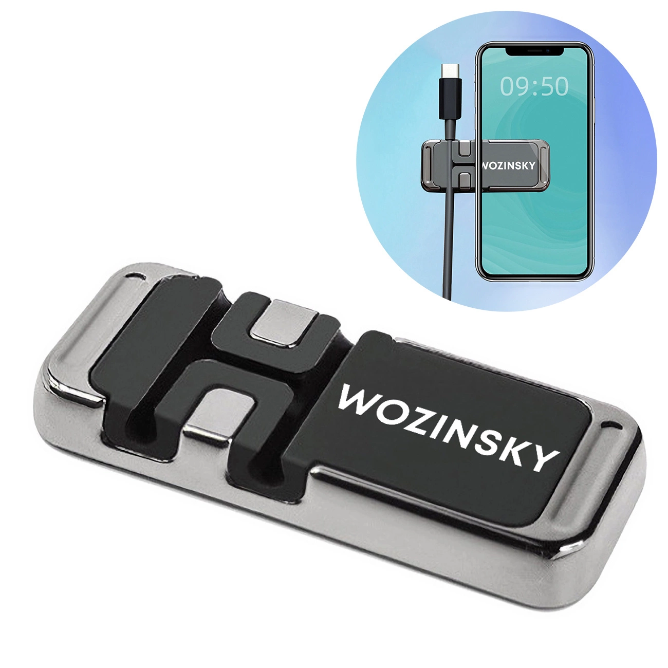 Wozinsky Magnetic Phone Holder with Cable Organizer (WMCDO-B1)