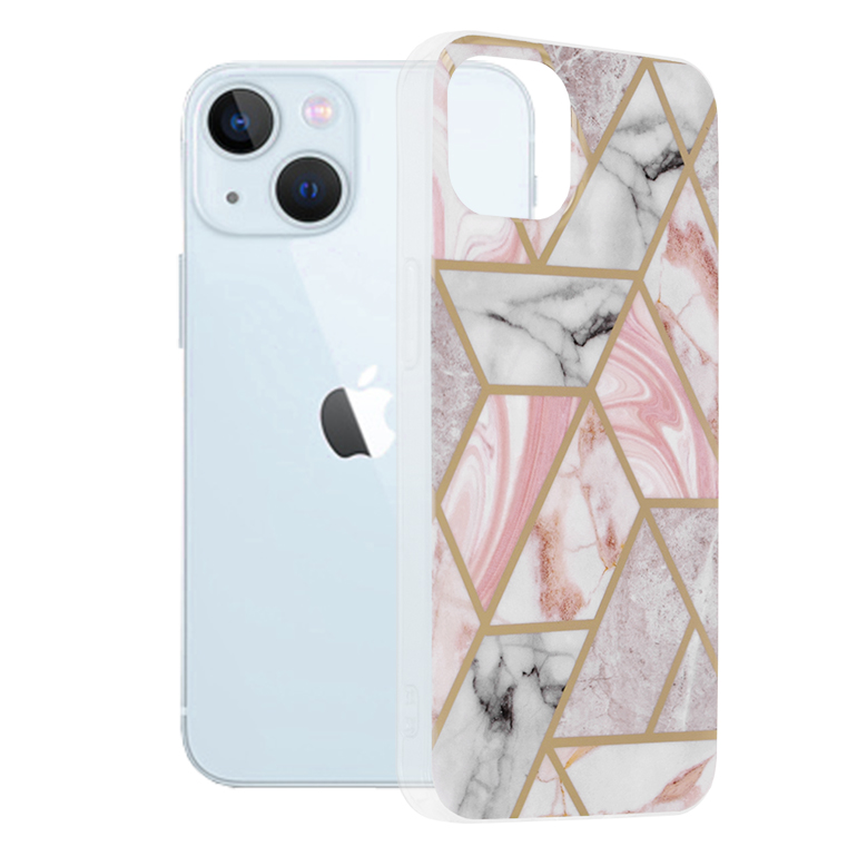 Techsuit - Marble Series - iPhone 13 - Pink Hex