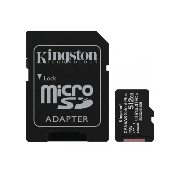 Kingston - Memory Card Canvas Select Plus (SDCS2/512GB) - MicroSDXC with Adapter