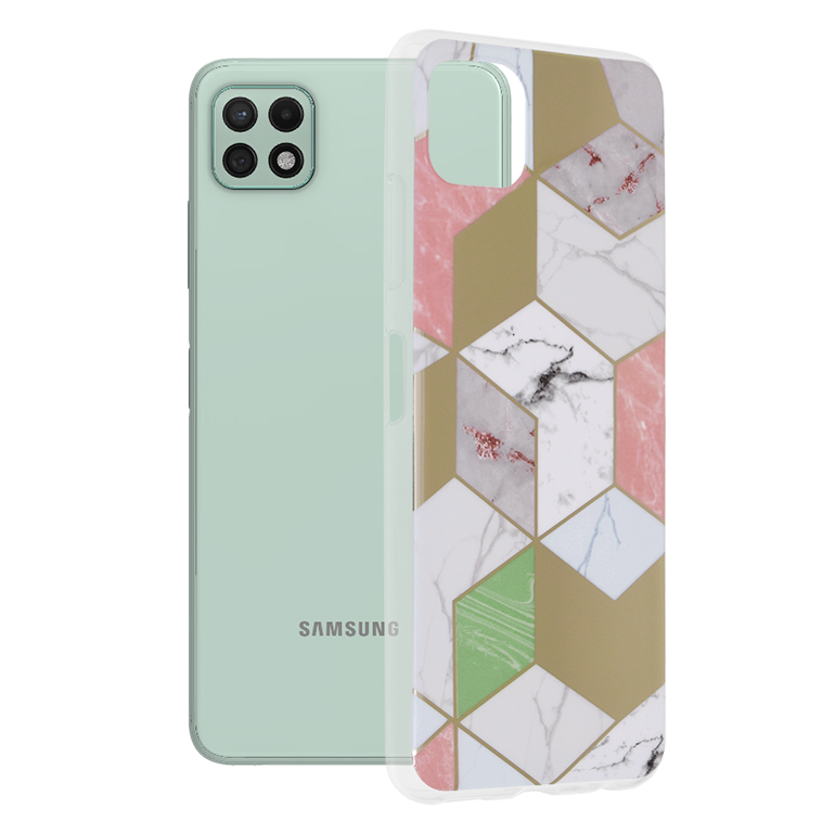 Techsuit - Marble Series - Samsung Galaxy A22 5G - Purple Hex