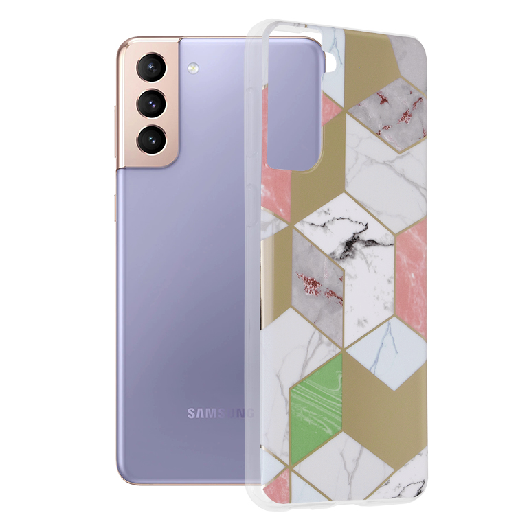 Techsuit - Marble Series - Samsung Galaxy S21 Plus - Purple Hex