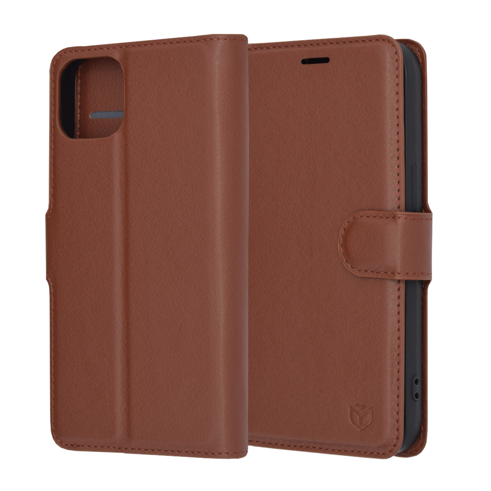 Techsuit - Leather Folio - iPhone 13 - Brown