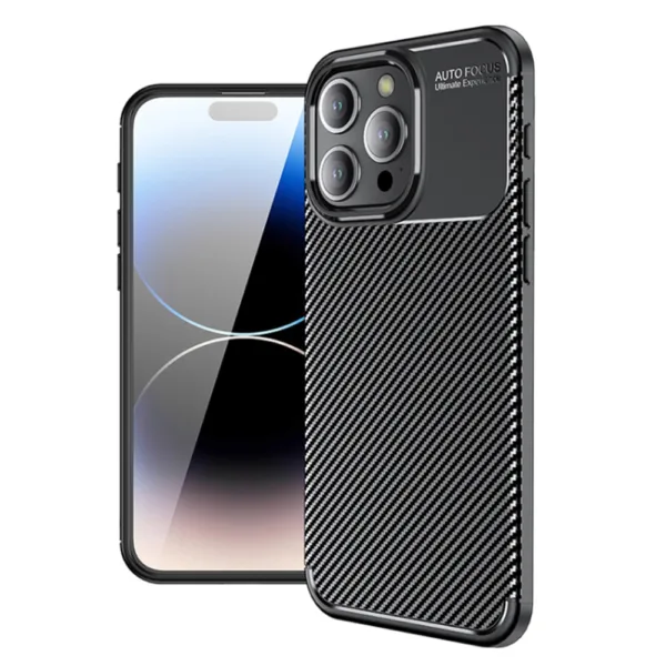 Techsuit - CarbonFiber - iPhone 15 Pro Max - Black