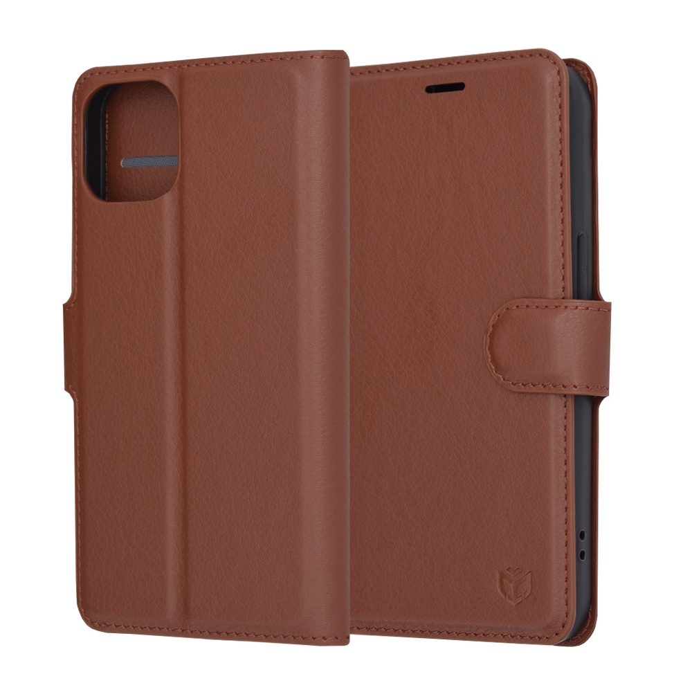 Techsuit - Leather Folio - iPhone 14 - Brown